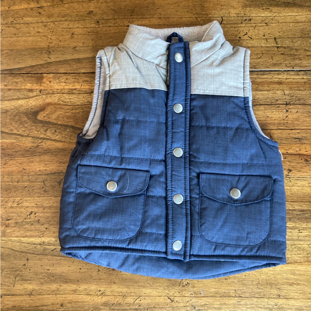 Cherokee Navy and Gray Kids Quilted Vest